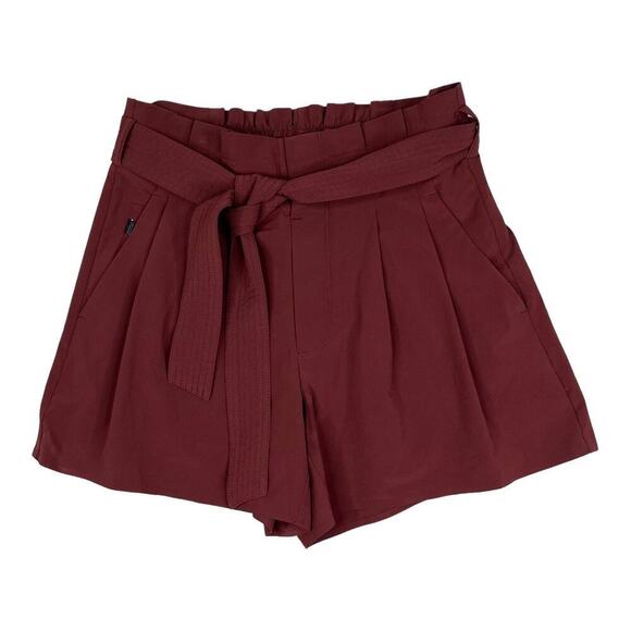 Athleta 530641-01 Cognac Brown Paperbag Waist Skyline Short II Women’s Size 4 - Picture 1 of 8